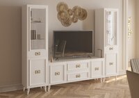 Шкаф 1 дверный правый Виктория ГВК-02 Белый/золото