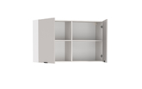 Шкаф навесной "Венера" (1200) (белый / фасад: ЛДСП кашемир / ДВПО: белый)